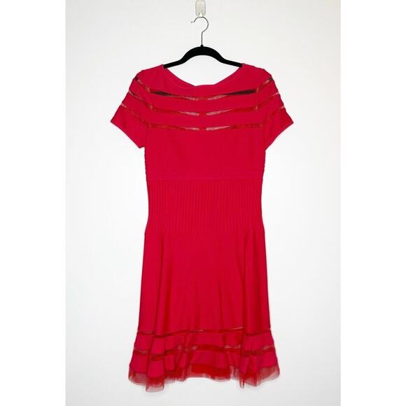 Tadashi Shoji Pin Tuck Jersey Dress Women's Size PM Petite Medium - Picture 2 of 6